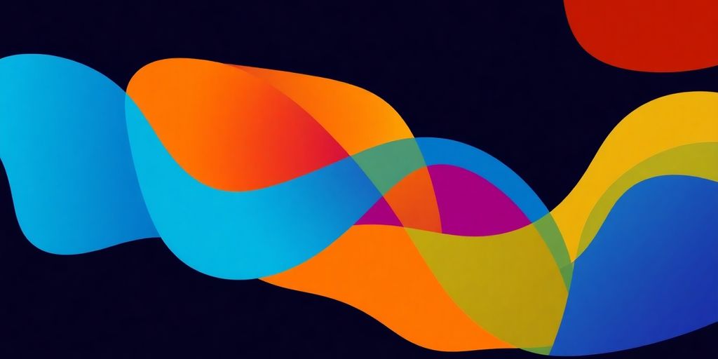 Abstract colorful shapes forming a learning path.